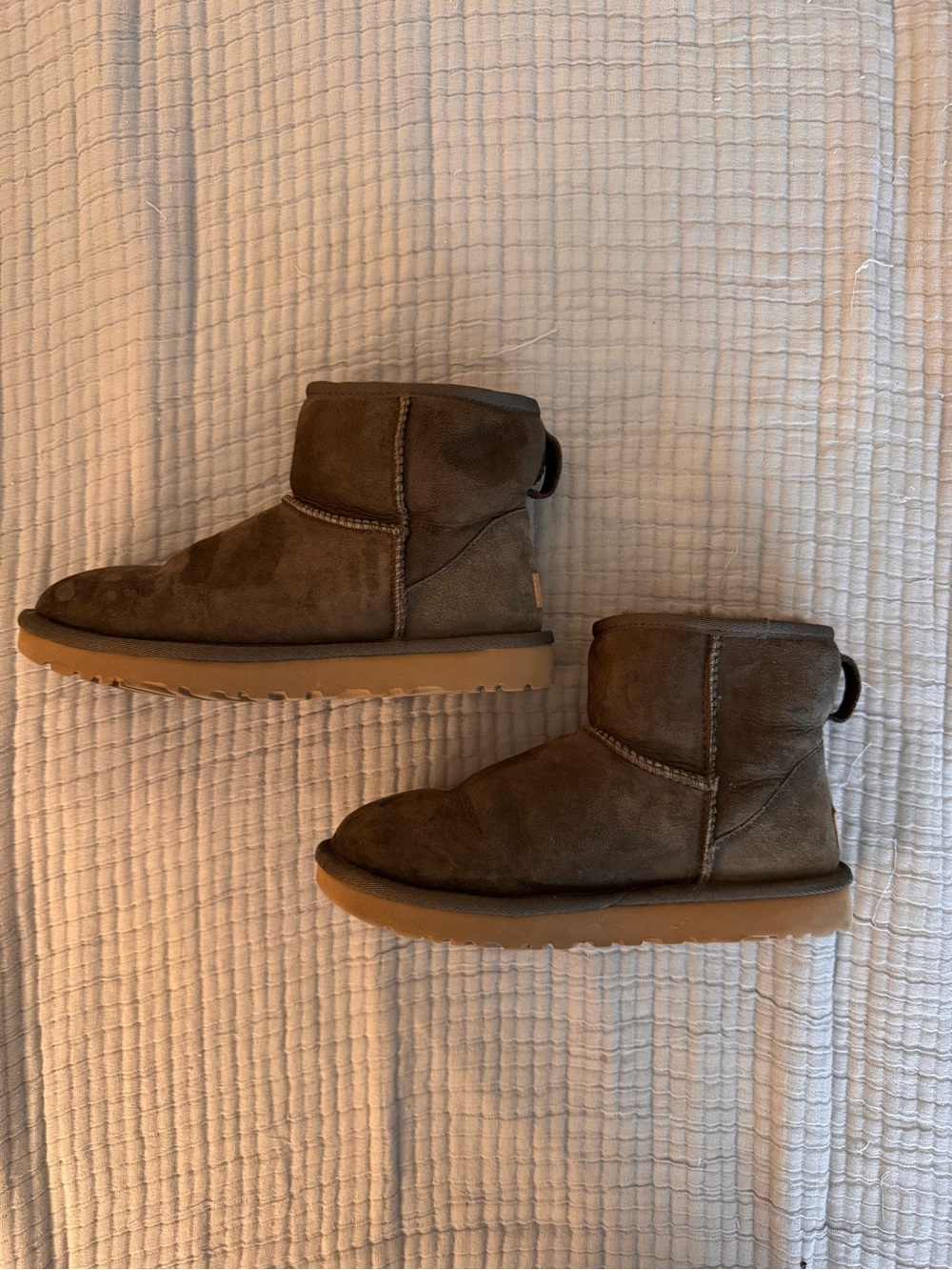 UGG Classic Mini II Gray Suede Boots Women’s Size 8